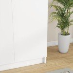 Panana White 2-Door Wardrobe Closet with Shelves