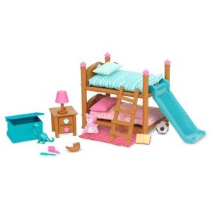 Li'l Woodzeez Bunk Beds Playset - 18pc Toy Set