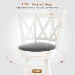 Antique White 24" Swivel Bar Stools - Set of 2