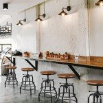 Adjustable Vintage Industrial Bar Stool - Brown