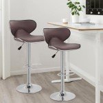 Adjustable Bar Stool Set of 2 - Swivel Design