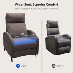 Modern Fabric Recliner Chair with Side Pockets