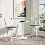 Antique White 24" Swivel Bar Stools - Set of 2