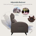 Modern Fabric Recliner Chair with Side Pockets