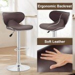Adjustable Bar Stool Set of 2 - Swivel Design