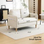 Beige 47" Loveseat for Small Spaces
