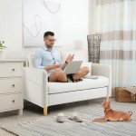 Beige 47" Loveseat for Small Spaces