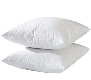 Set of 2 White Decorative Pillow Inserts