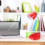 Red Gooseneck Desk Lamp with Tablet Stand