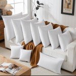 Set of 2 White Decorative Pillow Inserts