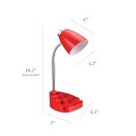 Red Gooseneck Desk Lamp with Tablet Stand