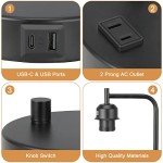 Industrial Nightstand Lamp with USB Charging Port