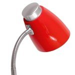Red Gooseneck Desk Lamp with Tablet Stand