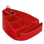Red Gooseneck Desk Lamp with Tablet Stand
