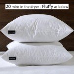 Set of 2 White Decorative Pillow Inserts