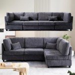 Reversible Modular Sectional Sofa with Ottoman