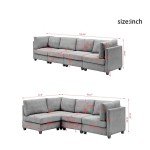Reversible Modular Sectional Sofa with Ottoman
