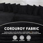 Modern L-Shaped Sectional Sofa with Chaise Black