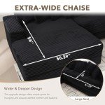Modern L-Shaped Sectional Sofa with Chaise Black