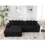 Modern L-Shaped Sectional Sofa with Chaise Black