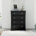Storkcraft Crescent 4-Drawer Chest in Black