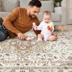 Vintage 5x7 Soft Washable Area Rug - Golden Taupe