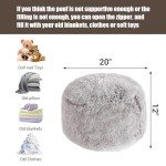 Cozy Faux Fur Round Pouf Ottoman - Brown