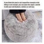 Cozy Faux Fur Round Pouf Ottoman - Brown