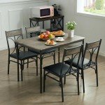 VECELO Compact Kitchen Table Set with 4 Chairs