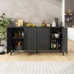 Modern 65" Buffet Cabinet with Adjustable Shelves