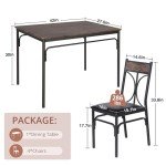 VECELO Compact Kitchen Table Set with 4 Chairs