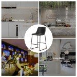 Modern Faux Leather Counter Height Bar Stool Set