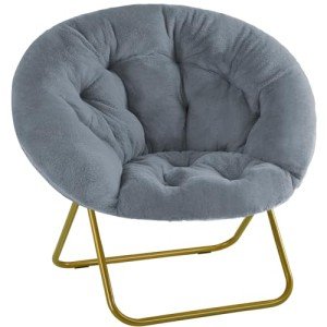 Cozy Faux Fur Saucer Chair - Grey