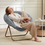 Cozy Faux Fur Saucer Chair - Grey