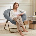 Cozy Faux Fur Saucer Chair - Grey