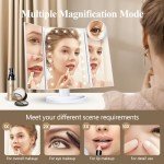 Lighted Trifold Makeup Mirror with Magnification