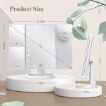 Lighted Trifold Makeup Mirror with Magnification