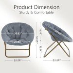 Cozy Faux Fur Saucer Chair - Grey