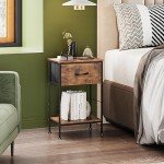 Rustic Brown Nightstand with Storage Drawer