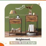 Rustic Brown Nightstand with Storage Drawer