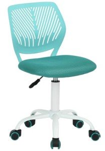 Turquoise Adjustable Armless Desk Chair for Kids