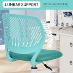 Turquoise Adjustable Armless Desk Chair for Kids