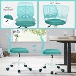 Turquoise Adjustable Armless Desk Chair for Kids