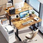 Veken Electric Height Adjustable Standing Desk, 47.2
