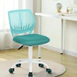 Turquoise Adjustable Armless Desk Chair for Kids