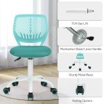 Turquoise Adjustable Armless Desk Chair for Kids