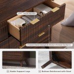 Modern 6-Drawer Fluted Dresser in Dark Walnut