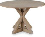 Rustic Round Solid Wood Dining Table - Beige