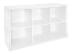 White 6-Cube Storage Shelf Organizer with Back Panel