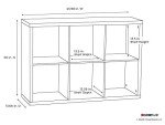 White 6-Cube Storage Shelf Organizer with Back Panel